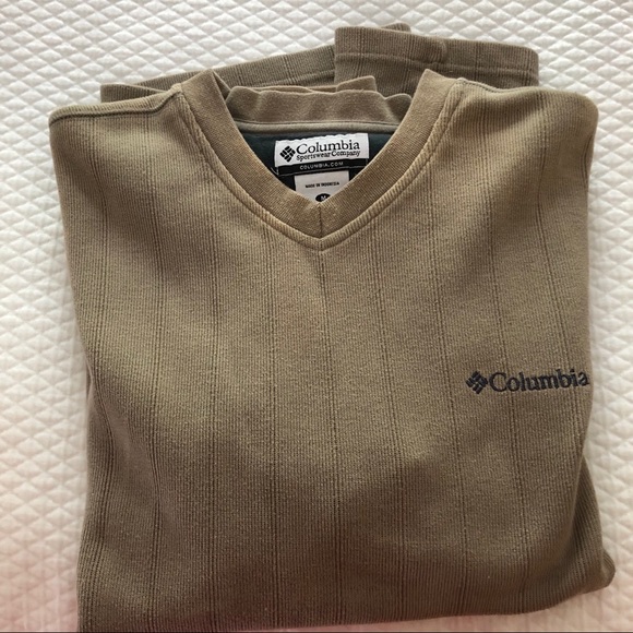 Columbia Other - Clearance Columbia V Neck Pullover Sweater Tan Medium